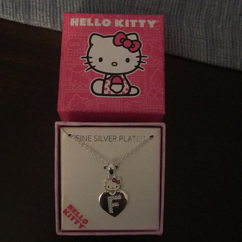 Hello Kitty "F" charm necklace SANRIO NIB